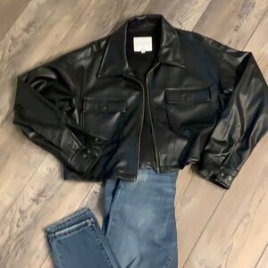 Faux Black Leather Jacket